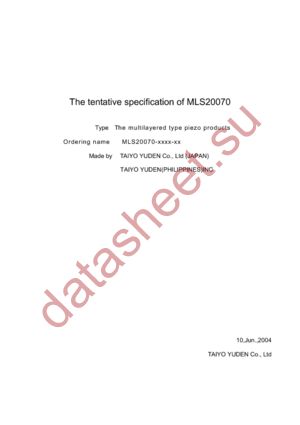 MLS20070-1100-02 datasheet  